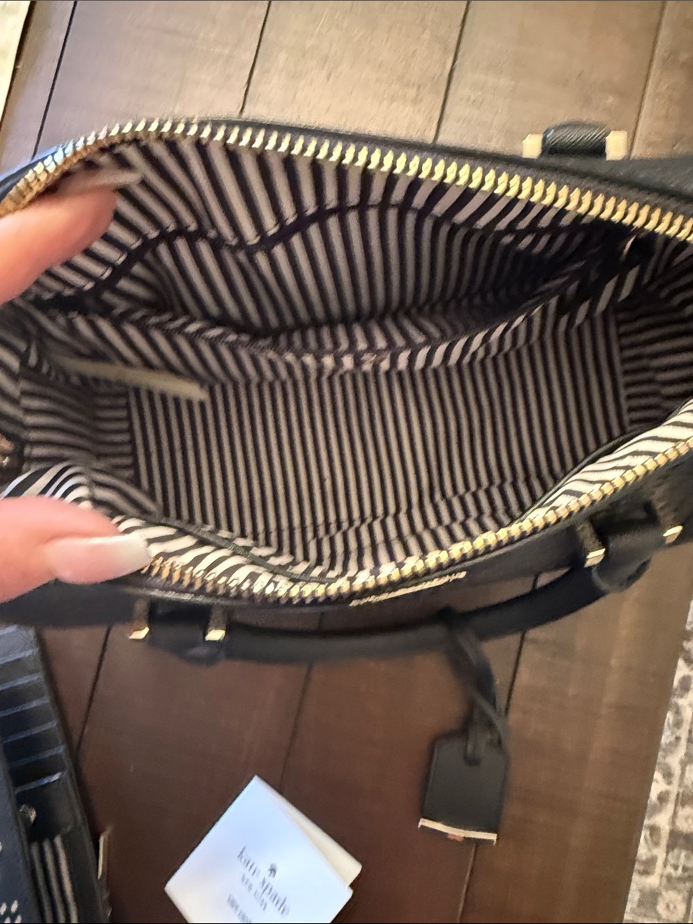 kate spade black laser cut perforated purse with matching wallet - Picture 7 of 7